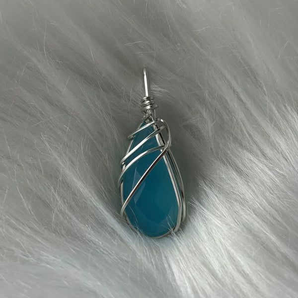 Ice Blue Amazonite Pendant (925 sterling silver)