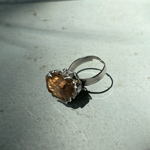 Green/Golden Amethyst ring (adjustable)