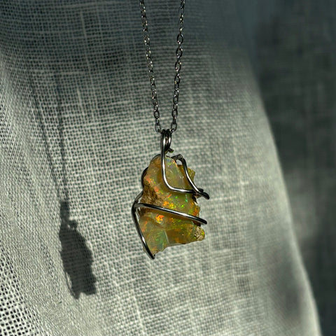 Ethiopian Fire Opal Necklace