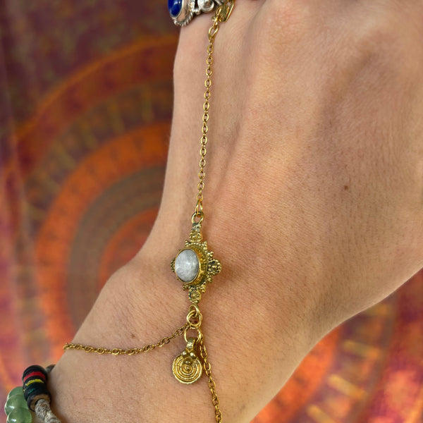 Rainbow Moonstone Hand Chain