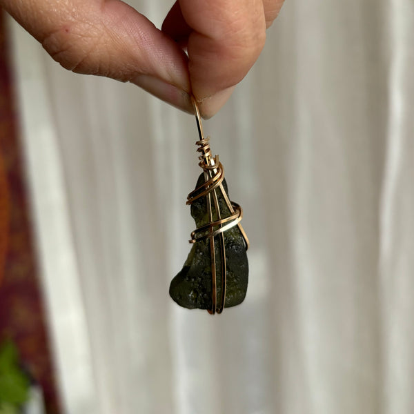 Moldavite (14K gold filled)