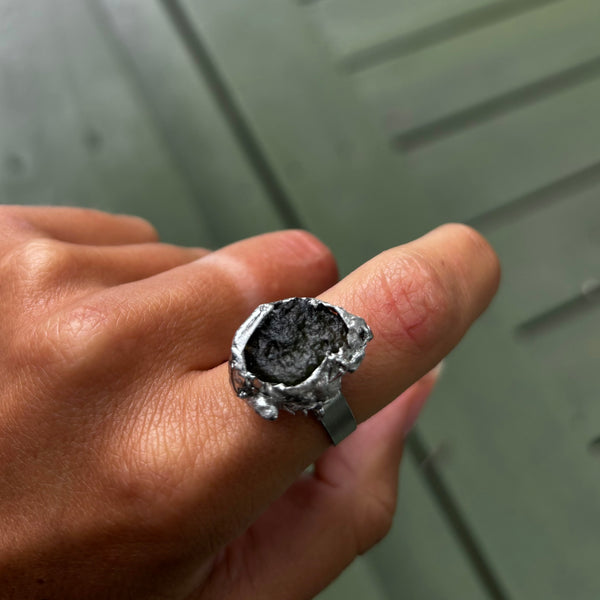 Moldavite ring