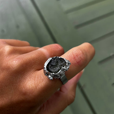 Moldavite ring