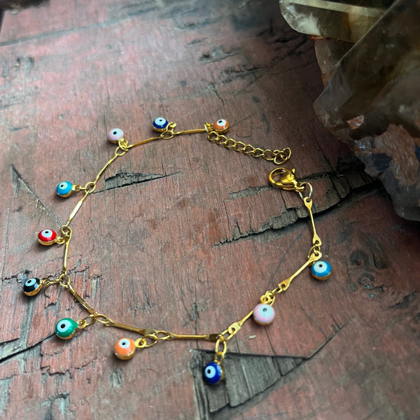 Bracelet Tiny Evil Eye charms