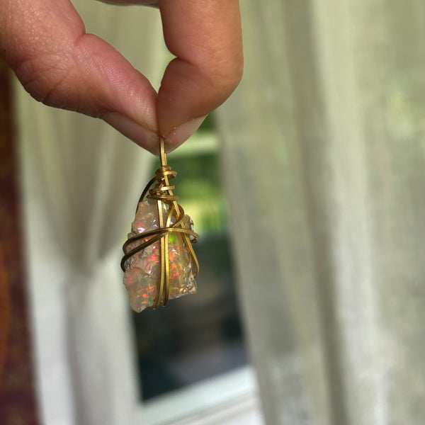 Ethiopian Fire Opal necklace