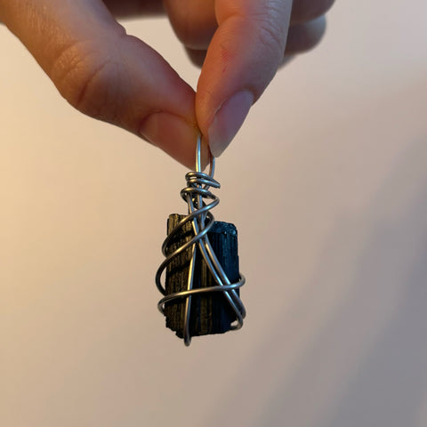 Black Tourmaline Pendant (raw)