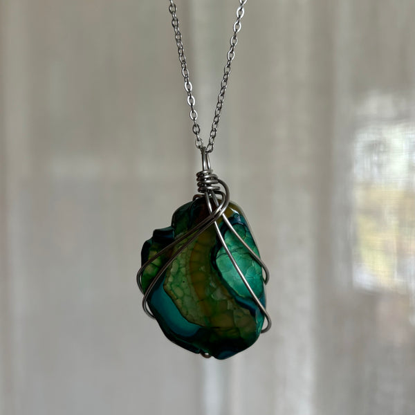 Green Solar Quartz Necklace