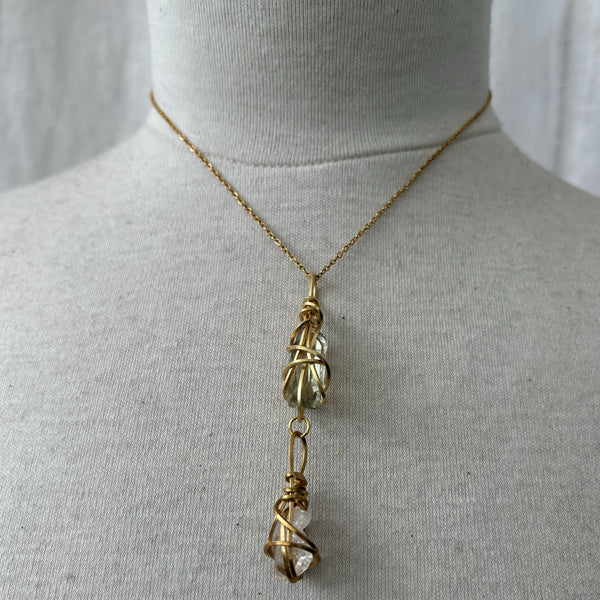 Two Crystals Necklace
