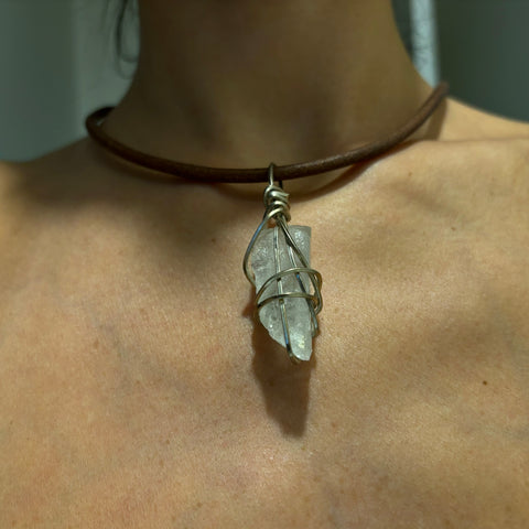Large Clear Quartz Choker (sterling silver)