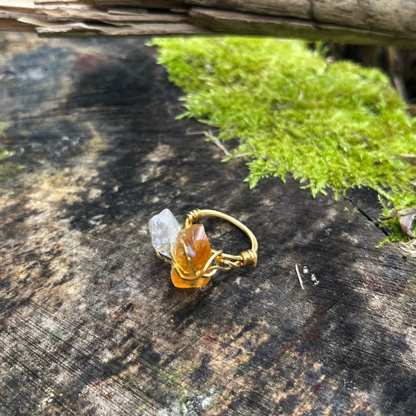 Double Crystal Ring (size 5)