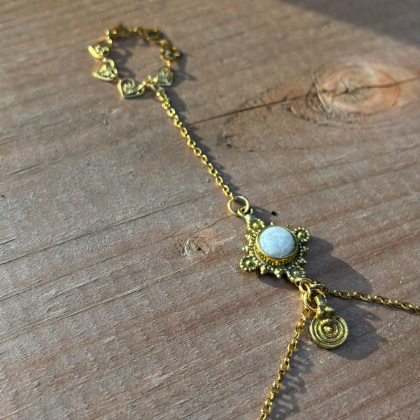 Rainbow Moonstone Hand Chain