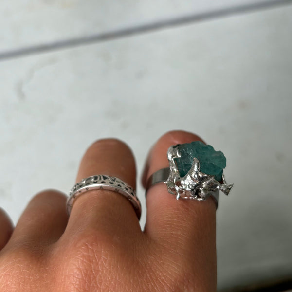 Blue Apatite ring (adjustable)
