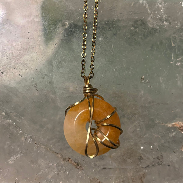 Yellow Jade Necklace