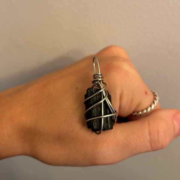 Black Tourmaline Pendant (raw)