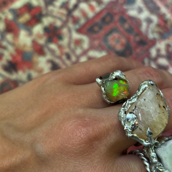 Ethiopian Opal ring (adjustable)