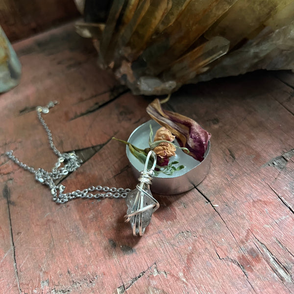 Herkimer Diamond Necklace (925 sterling silver)