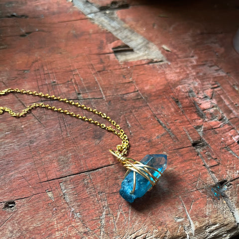 Blue Quartz Necklace