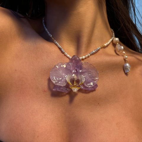 Real Orchid Necklace