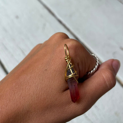 Red and Blue Quartz Pendant