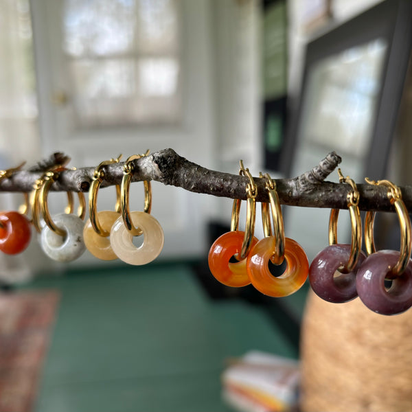 Hoops (Moss Agate)