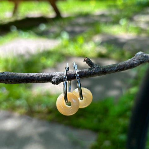 Yellow Jade Earrings (silver)