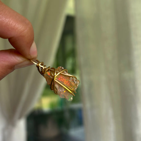 Ethiopian Fire Opal necklace