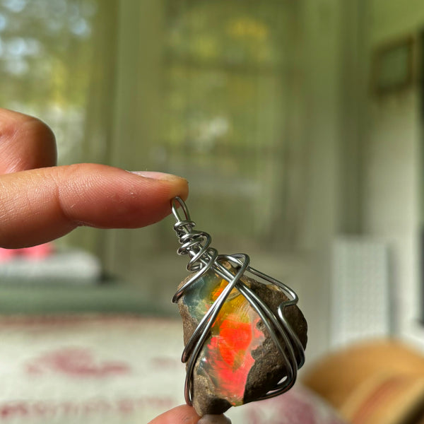 Ethiopian Fire Opal Necklace