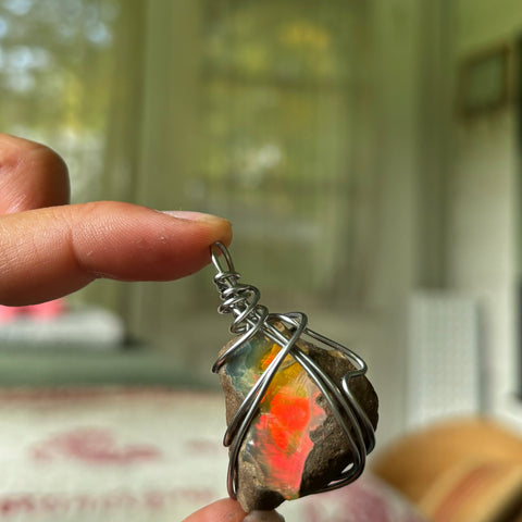 Ethiopian Fire Opal Necklace