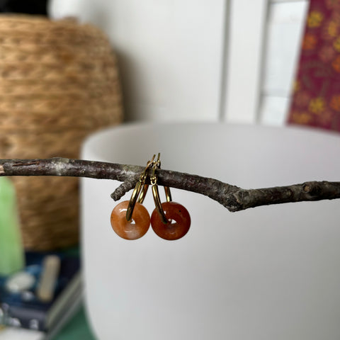 Hoops (Orange Aventurine)