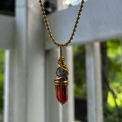 Red and Blue Quartz necklace