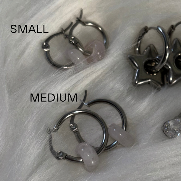 Rose Quartz Hoops