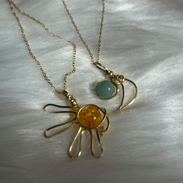 Sun and Moon matching necklaces