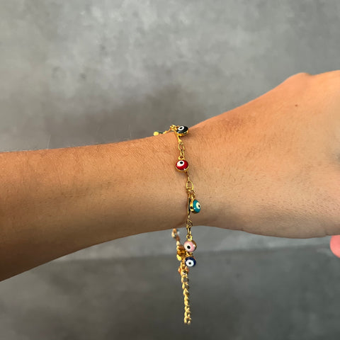 Bracelet Tiny Evil Eye charms