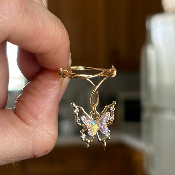 Pink Butterfly Ring