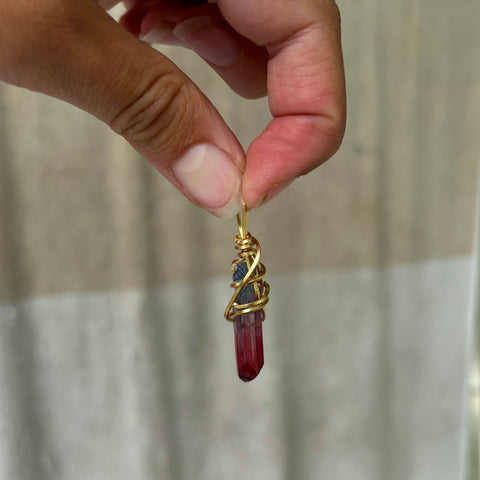 Red and Blue Quartz Pendant