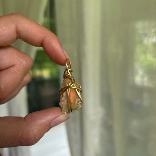 Ethiopian Fire Opal necklace
