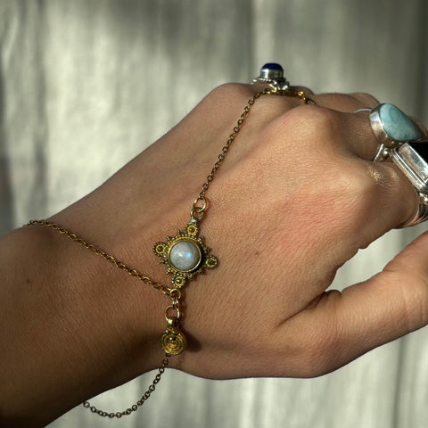Rainbow Moonstone Hand Chain