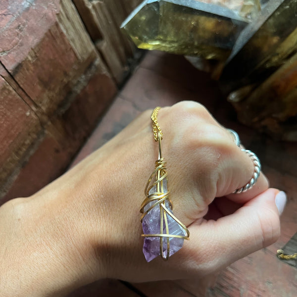 Amethyst Necklace (Medium-Large crystal)