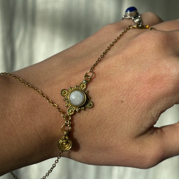 Rainbow Moonstone Hand Chain