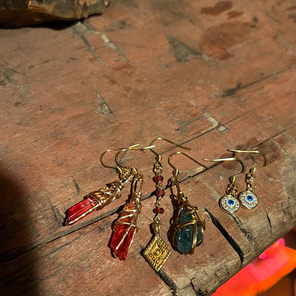 Red and Orange Quartz Earrings