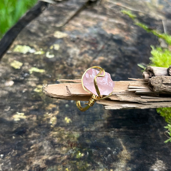 Rose Quartz Ring (size 6,5)