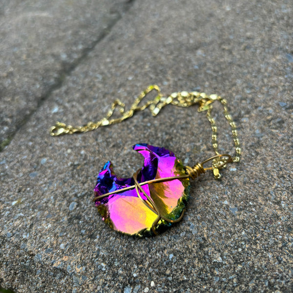 Moon/Obsidian Aura necklace (2 colors)