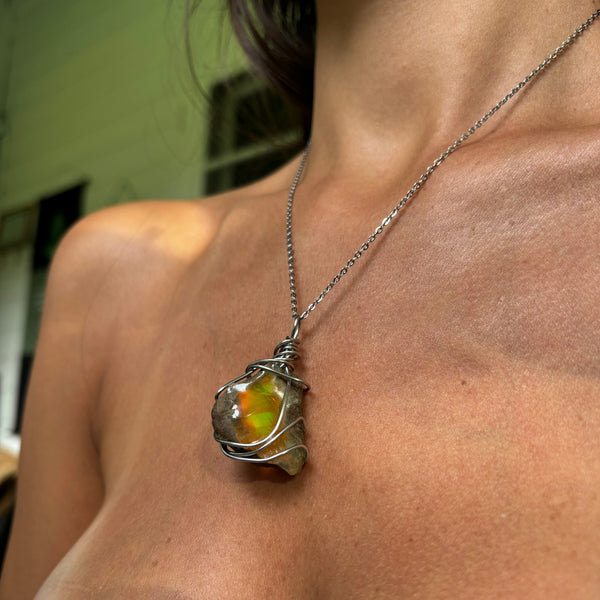 Ethiopian Fire Opal Necklace