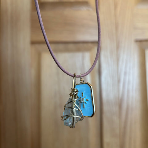 Green Amethyst/Star charm Necklace