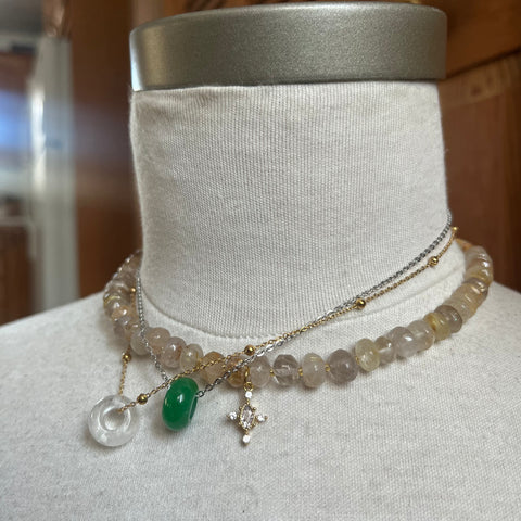 Donut shaped Crystal necklace