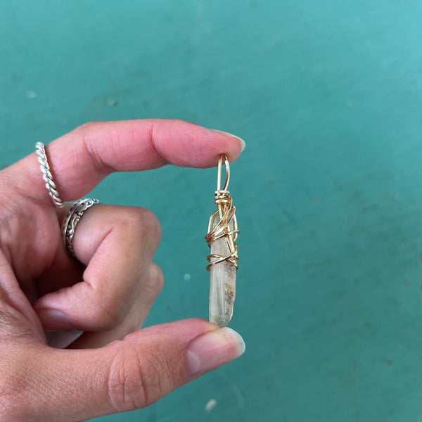 Raw Quartz 14K gold filled