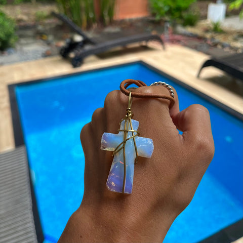 Cross shaped Opalite Necklace