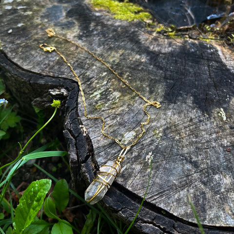 Raw and Unique Herkimer Diamond Necklace