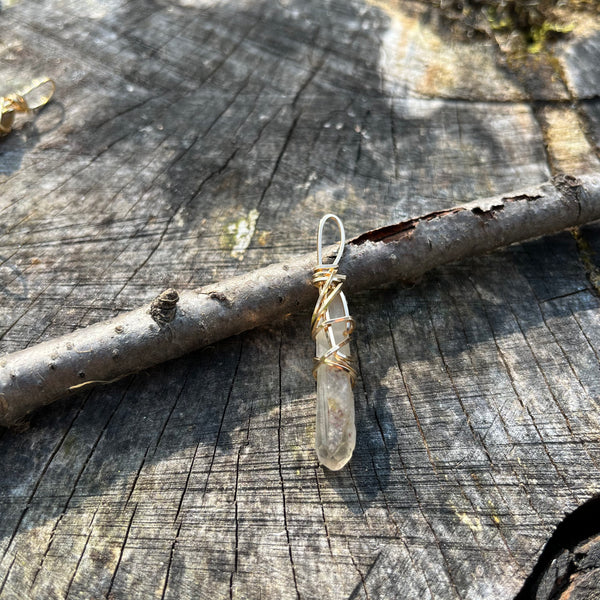 Raw Quartz 14K gold filled