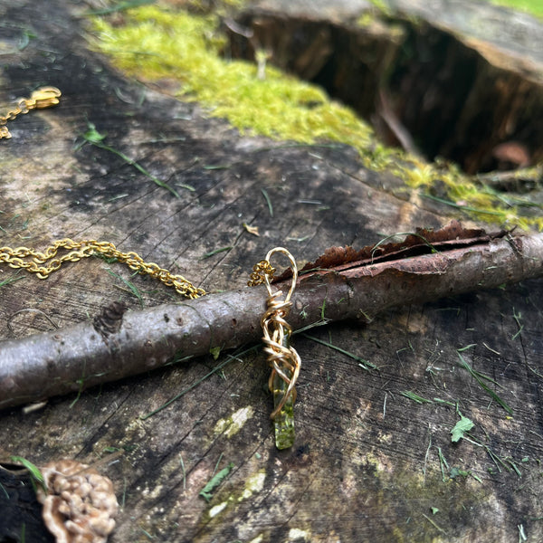 Tiny Green Quartz Necklace